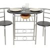 ts-ideen Ensemble Table à Manger Restaurant en 3 Parties Chaise Noir MDF Couleur argentée Cuisine 75 x 80 cm Set