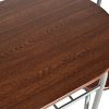 ts-ideen Ensemble de 3 pièces Table à manger et chaises cadre en aluminium + MDF en argent et marron 75 x 80 cm pour la cuisine et la salle à manger