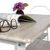 ts-ideen Ensemble de cuisine 5 pièces Table avec 4 chaises cadre en aluminium blanc 75 x 110 x 70 cm effet bois de noyer