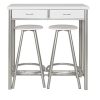 ts-ideen-Table-de-cuisine-et-2-tabourets-assortis-avec-structure-en-mtal-et-MDF-Blanc-83-x-80-cm-0-0 ts-ideen Table de cuisine et 2 tabourets assortis avec structure en métal et MDF Blanc 83 x 80 cm