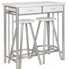 ts-ideen-Table-de-cuisine-et-2-tabourets-assortis-avec-structure-en-mtal-et-MDF-Blanc-83-x-80-cm-0 ts-ideen Table de cuisine et 2 tabourets assortis avec structure en métal et MDF Blanc 83 x 80 cm