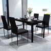 vidaXL-Ensemble-Table-et-chaises-pour-Salle--Manger-5-pcs-NoirNoir-et-Blanc-0-0 vidaXL Ensemble Table et chaises pour Salle à Manger 5 pcs Noir/Noir et Blanc