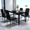 vidaXL-Ensemble-Table-et-chaises-pour-Salle--Manger-5-pcs-NoirNoir-et-Blanc-0-1 vidaXL Ensemble Table et chaises pour Salle à Manger 5 pcs Noir/Noir et Blanc