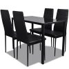 vidaXL-Ensemble-Table-et-chaises-pour-Salle--Manger-5-pcs-NoirNoir-et-Blanc-0 vidaXL Ensemble Table et chaises pour Salle à Manger 5 pcs Noir/Noir et Blanc