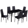 vidaXL-Ensemble-Table-et-chaises-pour-Salle--Manger-Cuisine-Sept-pices-Noir-0 vidaXL Ensemble Table et chaises pour Salle à Manger Cuisine Sept pièces Noir