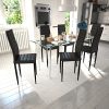 vidaXL Lot de 4 chaises noires aux lignes fines avec une table en verre