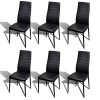 vidaXL Lot de 4 chaises noires aux lignes fines avec une table en verre