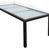 vidaXL Table de Jardin Résine Tressée Meuble Mobilier Terrasse Salle à Manger