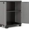 31GWw918x7L._AC_.jpg KETER | Armoire basse Stilo , Gris/Noir/Rouge, 68 x 39 x 90 cm, Plastique