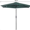 Outsunny Parasol inclinable de Jardin Balcon terrasse manivelle Toile Polyester imperméabilisée Haute densité 180 g/m² Ø2,7 x 2,35H m alu Vert