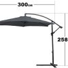 BMOT Parasol de Jardin en Aluminium 300 cm avec Protection UV 40, terrasse