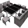 41-8-6nGcHL._AC_.jpg TecTake 800821 Salon de Jardin en Résine Tressée 10 Places Housse de Protection 6 Fauteuils 4 Tabourets 1 Table – Diverses Couleurs (Gris)