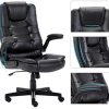 412Shmc3rL._AC_.jpg IntimaTe WM Heart Fauteuil de Bureau, Chaise Ergonomique, Assise Rembourrée, Accoudoirs Pliables, Heuteur Réglable, Noir