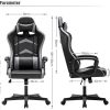 4132t1BsePL._AC_.jpg IntimaTe WM Heart Chaise Gaming Ergonomique, Fauteuil de Bureau Pivotant, Dossier Haut, Assise Rembourrée, avec Appui-tête et Soutien Lombaire Ajustables (Gris)