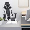 414M46C7AwL._AC_.jpg MFAVOUR Chaise Gaming en Cuir Chaise de Bureau Pivotante Fauteuil Ergonomique avec Appui-tête et Oreiller Lombaire, Hauteur de Siège/ Accoudoirs Règlable--Expédié Vendeur Plus Rapide