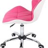 416EE1ffyaL._AC_.jpg Mutiwill Chaise de Bureau Pivotante - Siege de Bureau pour Ordinateur à roulettes - Hauteur Réglable avec Dossier Cuir Synthétique - Rose Rouge