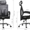 418qYrjLvAL._AC_.jpg Hbada Chaise de Bureau en Maille Respirante, Fauteuil d'Ordinateur Ergonomique, Siège Pivotant avec Dossier Inclinable à 155°, Rotation à 360°, Noir (sans Repose-Pied)