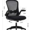 IntimaTe WM Heart Chaise De Bureau en Maille avec Accoudoirs Ajustables, Fauteuil de Bureau Respirant, Siège Ergonomique Pivotant, Hauteur Réglable, Assise Rembourrée (Noir)