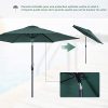 Outsunny Parasol inclinable de Jardin Balcon terrasse manivelle Toile Polyester imperméabilisée Haute densité 180 g/m² Ø2,7 x 2,35H m alu Vert