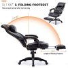 41B8gefjo7L._AC_.jpg IntimaTe WM Heart Fauteuil de Bureau en Simili Cuir, Chaise Ergonomique pour Ordinateur, Dossier Haut, avec Repose-Pied et Appui tête, Siège Exécutif Inclinable, Noir