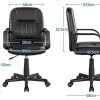 41EOz-7XBCL._AC_.jpg Yaheetech Chaise de Bureau Pivotante Fauteuil de Bureau Similicuir Hauteur Réglable Assise Rembourrée à Roulettes Noir