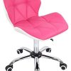 41GTCbhs-JL._AC_.jpg Mutiwill Chaise de Bureau Pivotante - Siege de Bureau pour Ordinateur à roulettes - Hauteur Réglable avec Dossier Cuir Synthétique - Rose Rouge