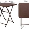 Femor Salon de Jardin Exterieur 2 Personnes, 2 Chaises & 1 Table Basse Pliante, Set de Balcon, Ensemble de Meuble de Jardin Pliable, HDPE, pour Jardin, Balcon, Terrasse, Cour (Aspect Rotin Marron)