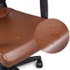 41JM9X0DmaL._AC_.jpg Yaheetech Chaise Bureau Dossier en Maille Assise et Appui-tête en PU Rembourré Confortable Fauteuil Bureau Ergonomique Inclinable Pivotant Hauteur Réglable Capacité 120kg Couleur Marron