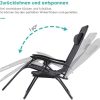 Femor Lot de 2 Transat Pliable avec Table d'appoint, Chaise Longue Pliante avec Porte-gobelet et Coussin de Tête Téglable, Ergonomique et Respirante, Structure en Acier, Noir