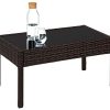 TecTake Salon de Jardin Table de Jardin en resine tressee chaises Salon d'exterieur Poly rotin - diverses Couleurs au Choix - (Noir-Marron)