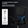 Aiidoits Chaise de Bureau Ergonomique avec Accoudoirs Pliables, Fauteuil Pivotant en Maille à roulettes Silencieuses, Hauteur Réglable, Soutien Lombaire Ajustable, Dossier Inclinable, Confortable