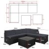 41RaoI3g6uL._AC_.jpg Casaria Salon de Jardin Noir polyrotin 16 pièces Lounge Ensemble Jardin Set Table canapé de Jardin modulable Coussins Anthracite Housses