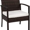 TecTake Salon de Jardin Table de Jardin en resine tressee chaises Salon d'exterieur Poly rotin - diverses Couleurs au Choix - (Noir-Marron)