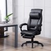 41Xr5L5OW-L._AC_.jpg IntimaTe WM Heart Fauteuil de Bureau en Simili Cuir, Chaise Ergonomique pour Ordinateur, Dossier Haut, avec Repose-Pied et Appui tête, Siège Exécutif Inclinable, Noir