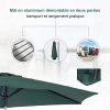 Outsunny Parasol inclinable de Jardin Balcon terrasse manivelle Toile Polyester imperméabilisée Haute densité 180 g/m² Ø2,7 x 2,35H m alu Vert