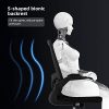 Aiidoits Chaise de Bureau Ergonomique avec Accoudoirs Pliables, Fauteuil Pivotant en Maille à roulettes Silencieuses, Hauteur Réglable, Soutien Lombaire Ajustable, Dossier Inclinable, Confortable