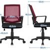 41buwkWY0eL._AC_.jpg Yaheetech Chaise de Bureau Ergonomique Maille Fauteuil Ordinateur Inclinable à roulettes Pivotante avec Accoudoir Dossier 125kg Vin Rouge