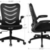 41bzw9BWS7L._AC_.jpg COMHOMA Chaise de Bureau Fauteuil Pivotant avec Siège Ergonomique Accoudoirs Pliables et Réglable en Hauteur (Noir)