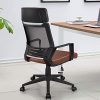 41cFFKxiSeL._AC_.jpg Yaheetech Chaise Bureau Dossier en Maille Assise et Appui-tête en PU Rembourré Confortable Fauteuil Bureau Ergonomique Inclinable Pivotant Hauteur Réglable Capacité 120kg Couleur Marron