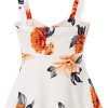 GRACE KARIN Débardeur Femme Haut Sexy Floral Imprimé Chic Blouse Chemisier sans Manches Tee-Shirt Bretelles Top Casual