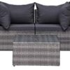 vidaXL Meuble de Jardin 5 pcs et Coussins et Oreillers Résine Tressée Salon de Jardin Mobilier de Balcon Terrasse Patio Ensemble de Canapé