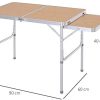 41ggiB2y4L._AC_.jpg Outsunny Table Pliante Table de Camping Table de Jardin avec rallonge Hauteur réglable Aluminium MDF Imitation Bambou
