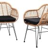 41hrd3RKz1L._AC_.jpg Casaria Lot de 2 chaises en Osier Bambou/polyrotin Max. 120kg Fauteuil de Jardin Vintage