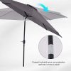 41iAAzctrIL._AC_.jpg Outsunny Parasol en Aluminium Rond Polyester 180g/m² manivelle inclinable Ø 3 x 2,45 m Gris
