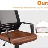 41j0Cxl91QL._AC_.jpg Yaheetech Chaise Bureau Dossier en Maille Assise et Appui-tête en PU Rembourré Confortable Fauteuil Bureau Ergonomique Inclinable Pivotant Hauteur Réglable Capacité 120kg Couleur Marron