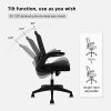 Aiidoits Chaise de Bureau Ergonomique avec Accoudoirs Pliables, Fauteuil Pivotant en Maille à roulettes Silencieuses, Hauteur Réglable, Soutien Lombaire Ajustable, Dossier Inclinable, Confortable