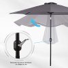 41n2gobsbgL._AC_.jpg Outsunny Parasol en Aluminium Rond Polyester 180g/m² manivelle inclinable Ø 3 x 2,45 m Gris
