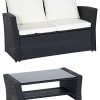 41nLFKcPfiL._AC_.jpg Salon de Jardin Sintra en résine tressée Noire 4 Places - Coussins crème