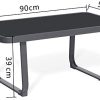 41srLqQwcWL._AC_.jpg Sigtua, Salon de Jardin, Ensemble Meuble de Jardin, 1 Canapé, 2 Chaises et 1 Table de Base Imperméable en Acier Gris Foncé, Ensemble de Meuble pour Terrase, Balcon de 4 Siège