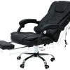 Z ZELUS Fauteuil de Bureau avec Hauteur Réglable, Chaise de Bureau de Massage pour Ordinateur Table avec Repose-Pieds, USB Charge Fauteil Ergonomique en PU (avec Repose-Pieds)